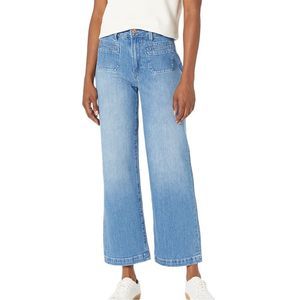 Paige Nellie Wide Leg Cropped Length Denim Blue Jean in Size 27